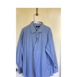 Vintage Gitman Bros Mens Long Sleeve Button Down Blue Shirt 15 32